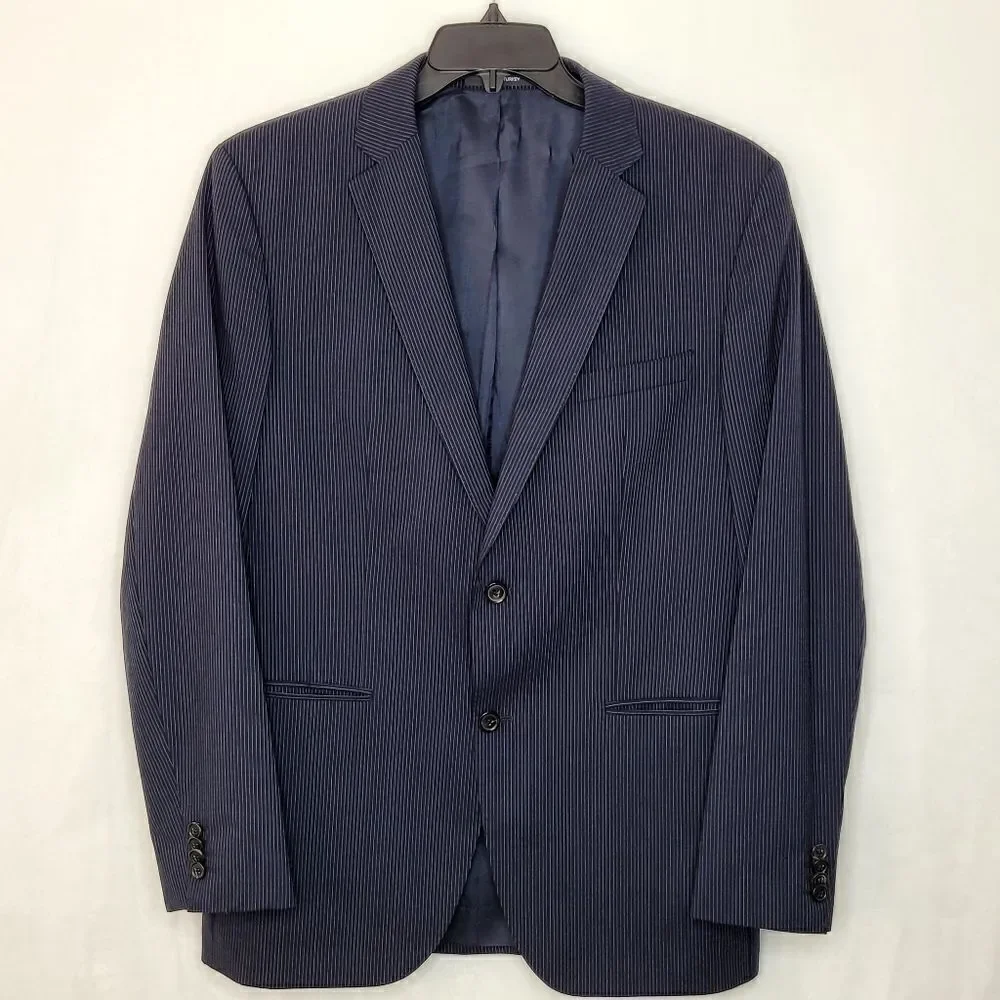 Hugo Boss Super 120 Pinstripe Two Button Virgin Wool Blazer‎ Size 40R